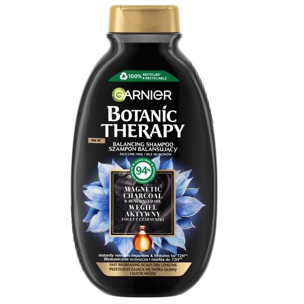 Garnier Botanic Therapy Charcoal & Black Seed Oil Shampoo, Balances Oily Hair & Soothes Dry Scalp, 400ml