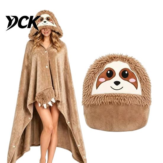 Animal Themed Blanket Wearable Hoodie, Adults Oversized Fleece Sweatshirt Lightweight Warm Sleepwear, Halloween Cosplay Costume Plush Hooded