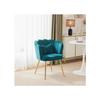 Modern Velvet Chaise Longue Bath Chair, Comfortable Upholstered Chair with Petal-shaped Backrest