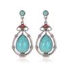 Ethnic Style Water Drop Geometric Turquoise Earrings Retro Temperament Earrings Female Jewelry ADM