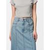 GU by Uniqlo Light Denim Flared Maxi Skirt+ec  Short Length 