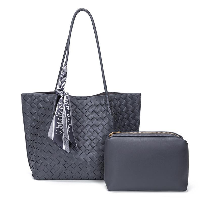 

Новая плетеная сумка ручной работы женская сумка большой вместимости сумка-тоут имитация кожи на плечо сумка-мессенджер сумка для мамы и ребенка 40*11*28