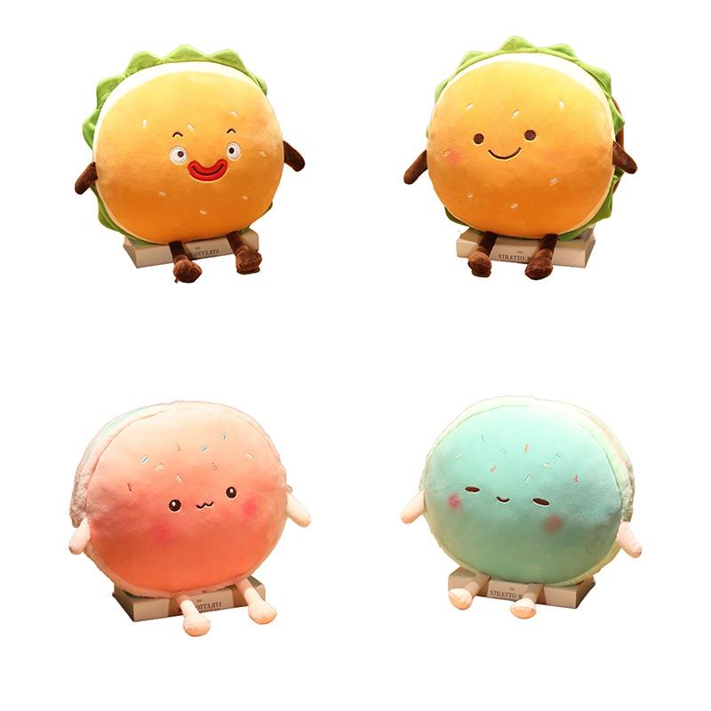 Hamburger Plush Toy With Pp Cotton Soft Filling For Kids Gift And Cozy Hand Warmer
