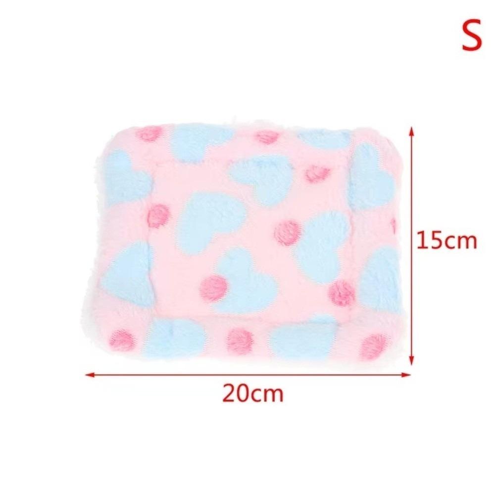 

Warm Padding Pet Bed Pad Plush Fleece Warm Pad Comfortable Winter Plush Mat Small Pets Pink S