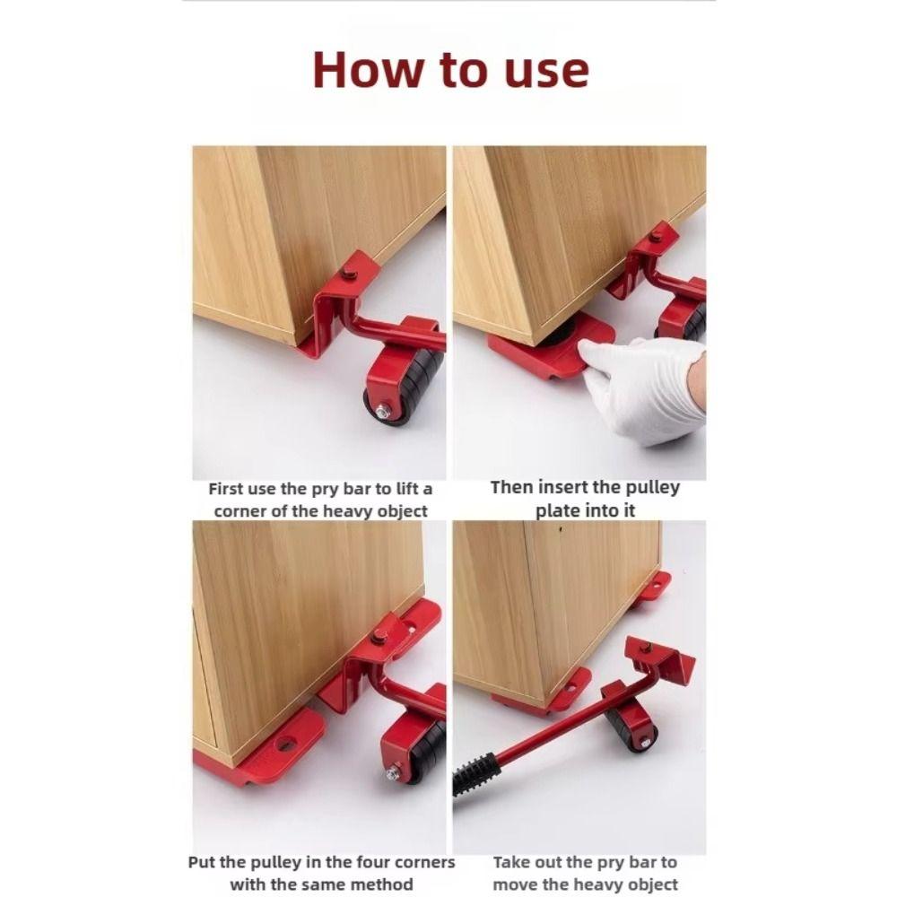 5Pcs Universal Wheel Furniture Mover Set 360 Degree Rotatable Transport Roller Set  Home