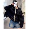 Women's Summer New Breathable Contrasting Zipper Loose Hooded Casual Thin Jacket with Sun Protection Clothing