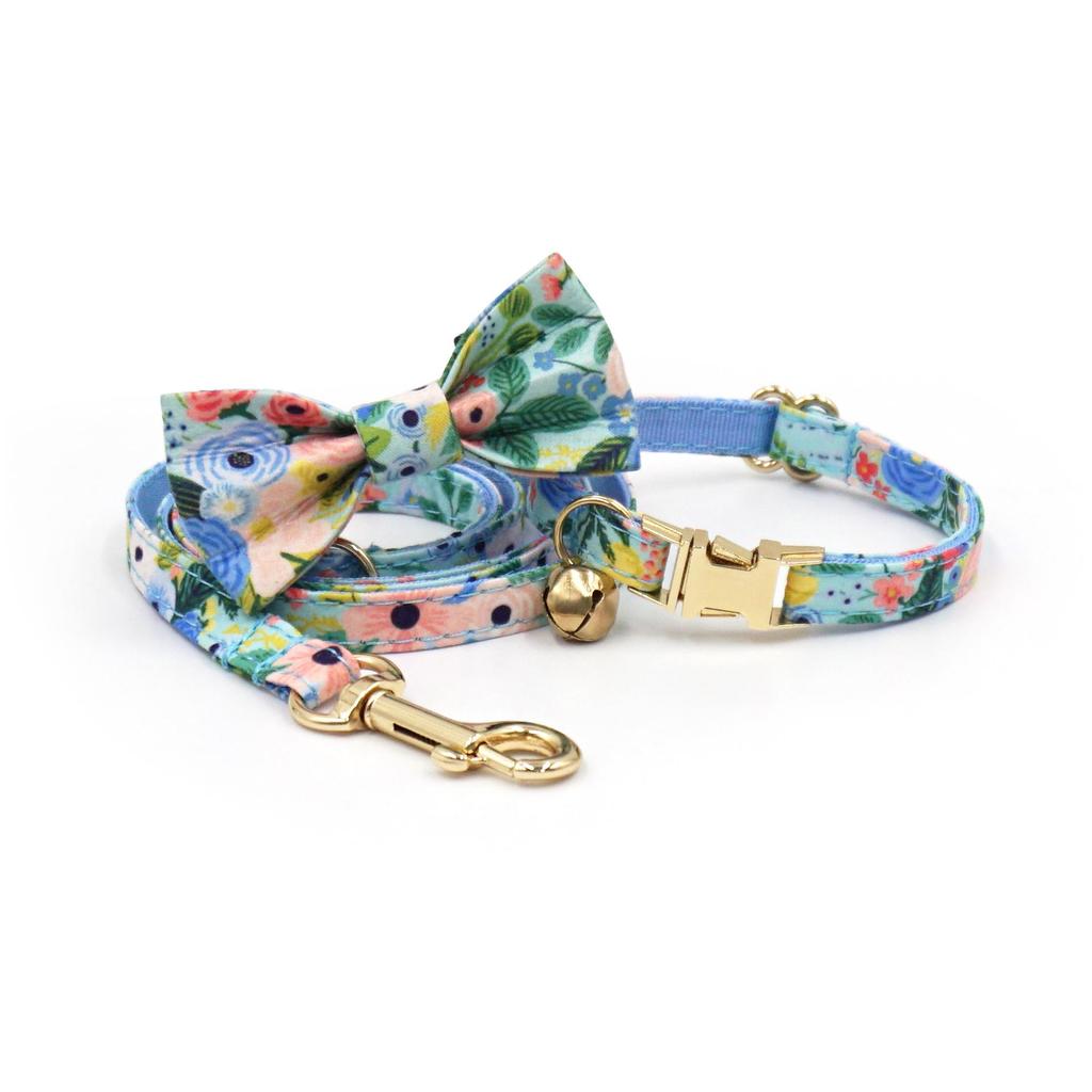 Summer Fruit Floral Cat Collar Set with Laser Engraving Option