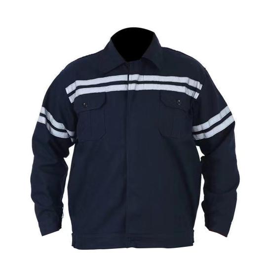 2Pcs/Set High Visibility Working Jacket Pants Set Lapel Long Sleeve Zipper Placket