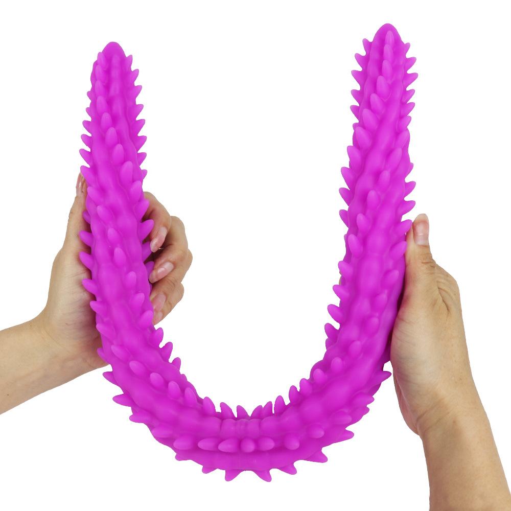 Liquid Silicone Double Headed Wolf Tooth Massage Stick Sm Alternative Fun Anal Plug Backyard Toy Gay Gay Gay Sex Products