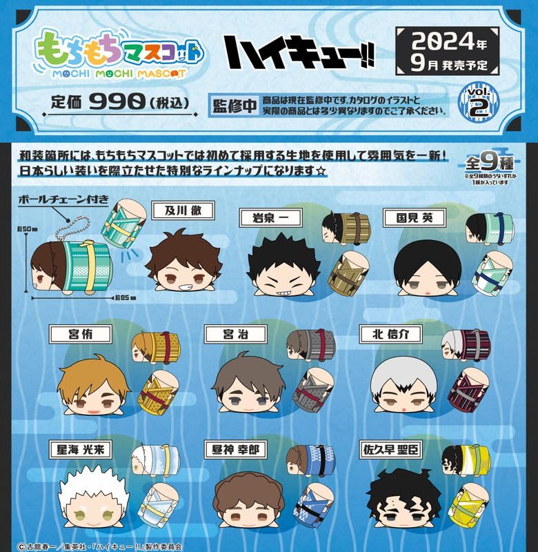 Mochimochi Mascot WA Haikyu!! Vol.2 Box Set of 9 Mochimasu Complete Set (Second Edition)