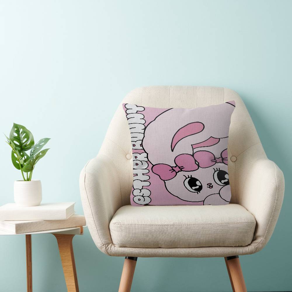 Cute Esther Bunny Rabbit Pillow Gift Home Office Decoration Pillow Bedroom Sofa Car Cushion CoverPillow Case