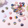 Craftdady 48 Stück Emaille Herz Anhänger Blume Regenbogen Streifen Leopard Muster Herz Metall Anhänger Bunte Legierung Valentinstag Herz Anhänger für