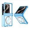 Transparent Four-corner Drop-proof Protective Hard Case with Magnetic Rotating Ring Stand for Samsung Galaxy Z Flip 8