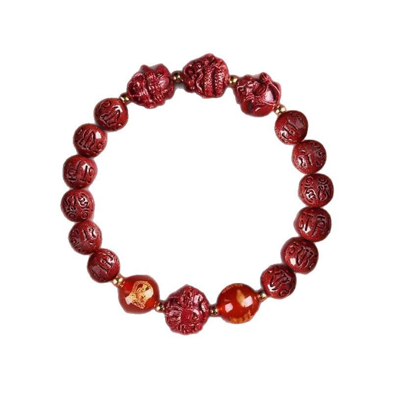2026 Year of the Snake Red Beaded Bracelet - Luck and Harmony Charm for Women & Men