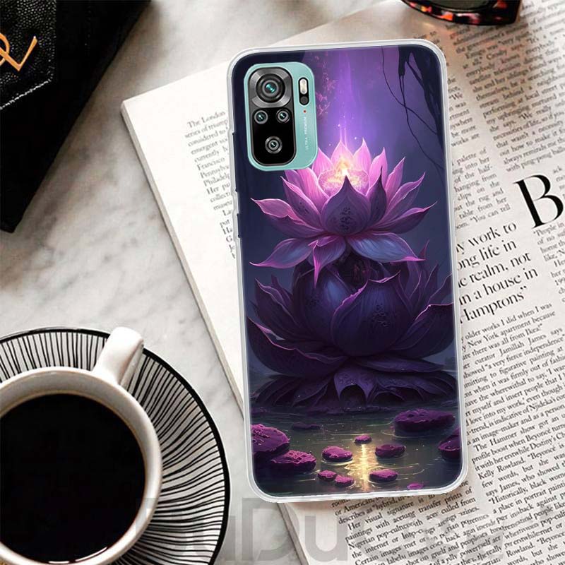 Buddhist Fire Lotus Cover For Xiaomi Redmi Note 10 9S 9 8T 8 Pro 7 5 Mi 9T 10T 11T 12T 11 12 Lite 12X A3 A2 A1 Print Coque