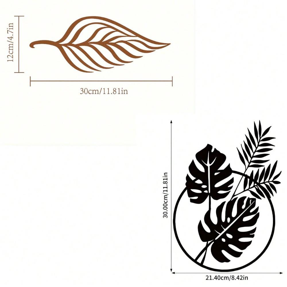 Large Metal Leaf Wall Decor for Living Room, Bedroom, Garden, Patio, Waterproof Rustproof Outdoor Art