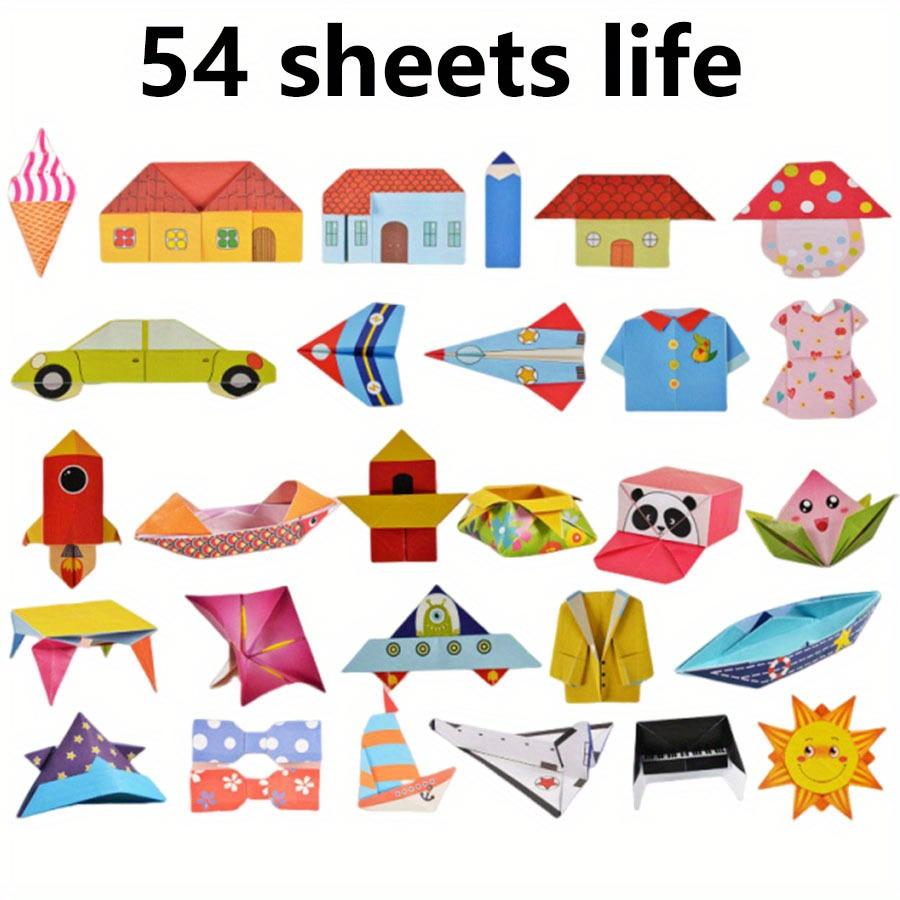 54/108 Sheets Animal Life Origami Kit for Beginners Creative Paper Projects Vibrant Paper Stress Relief Craft Gift Origami JXB