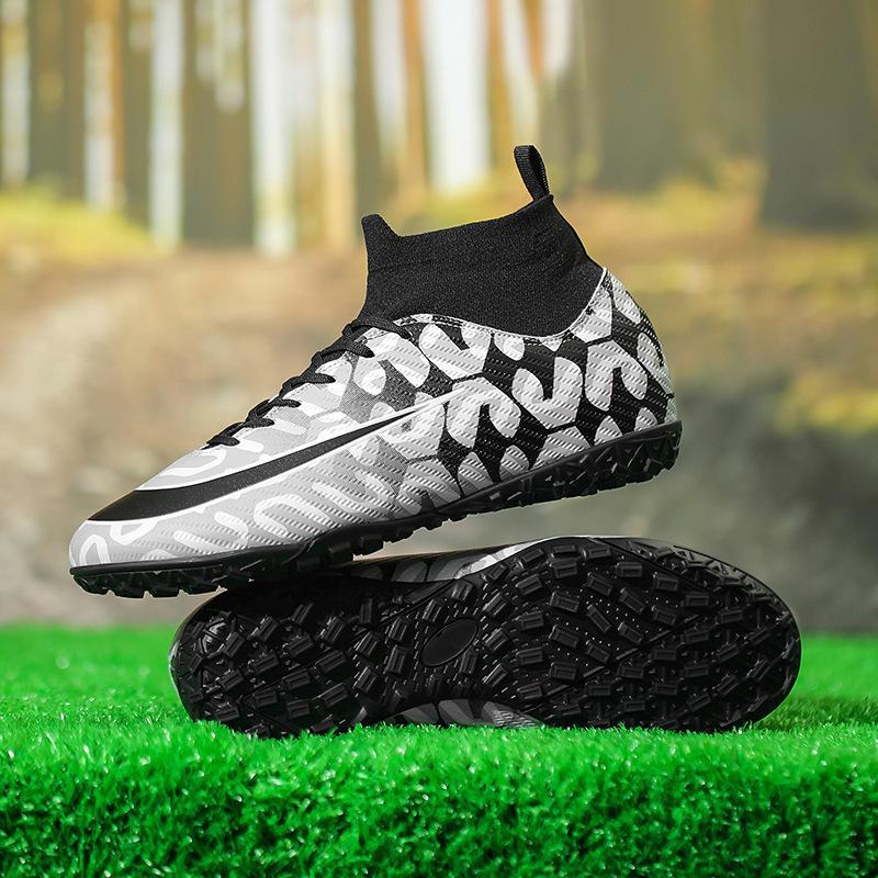Large Size Football Shoes Men's High-top Teenage Students TF Broken Nails AG Long Nails Competition Training Sports Shoes