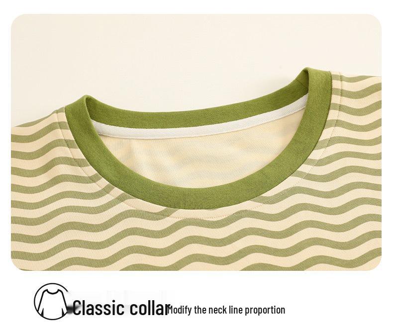 2025 Women's Short-Sleeved Summer Pajamas with Chest Pads - Cute Cartoon Style