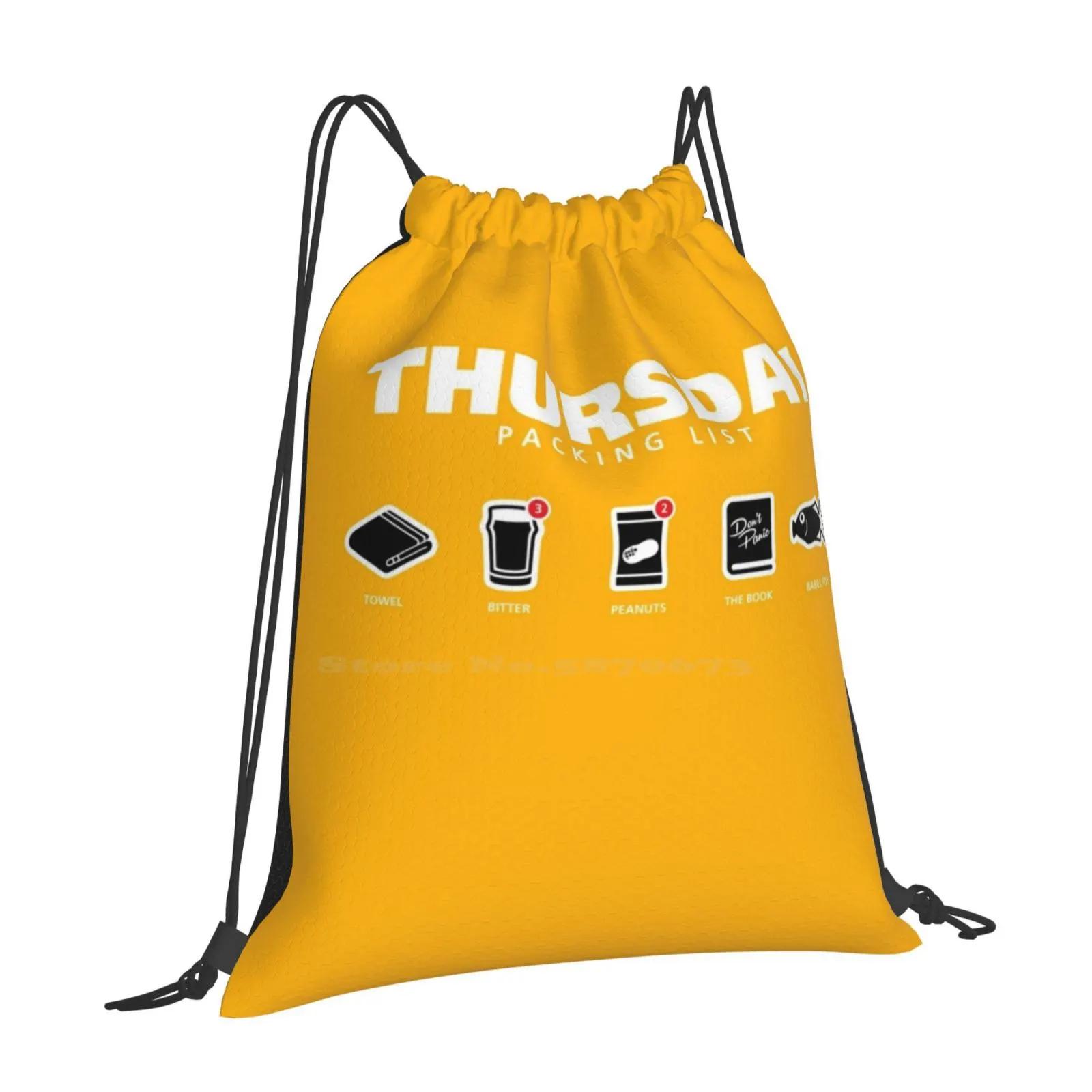 Thursday-The Hitchhiker s Guide To The Galaxy Packing List Hot Sale Backpack Fashion Bags H2g2 Hitchhikers Guide To The Galaxy OneSize