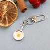 Frying Pan Earphone Case with Egg Pendant Keychain and Student Bag Tag