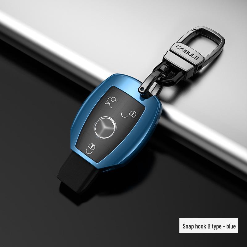 Aluminum Alloy Car Key Case for Mercedes-Benz E-Class, S-Class, C260L, E200 - Full Wrap Key Cover