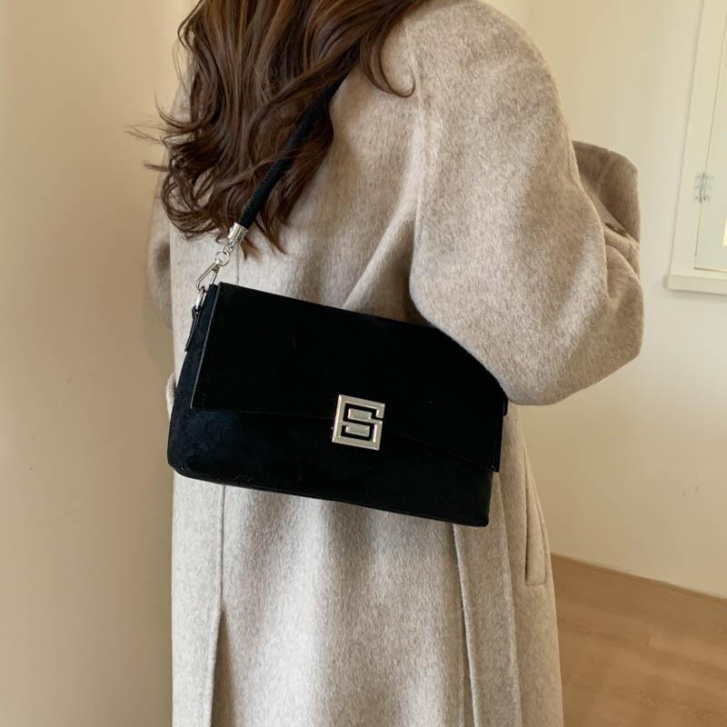 High sense fashion bag women 2025 new autumn and winter Maillard small square bag retro niche design shoulder bag