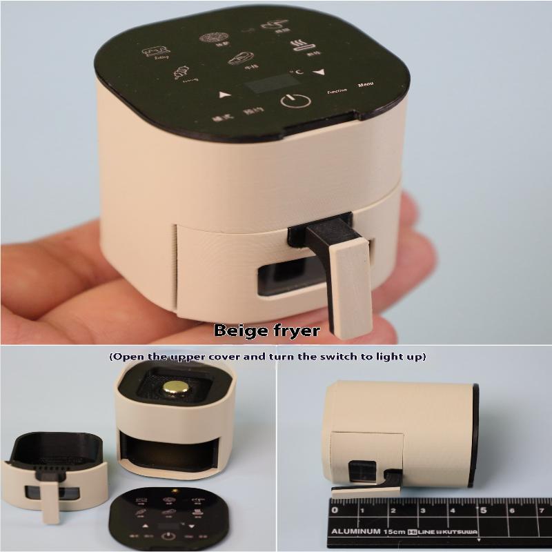 1Pcs Doll Scene Ornament Accessories Miniature Dollhouse Air Fryer Simulation Warm Water Bottle Rice Bucket Juicer Appliance