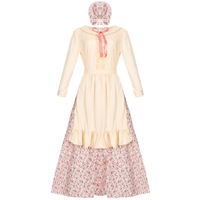 S-XL idyllic women's clothing, Halloween adult maid clothing, fairy tale colonial dress