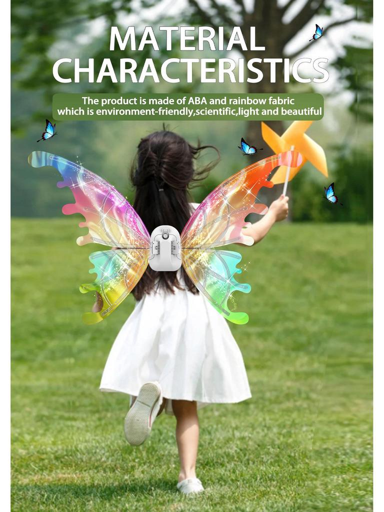 Luminous Butterfly Fairy Wings Toy for Girls - Musical Angel Props, Perfect Christmas Gift