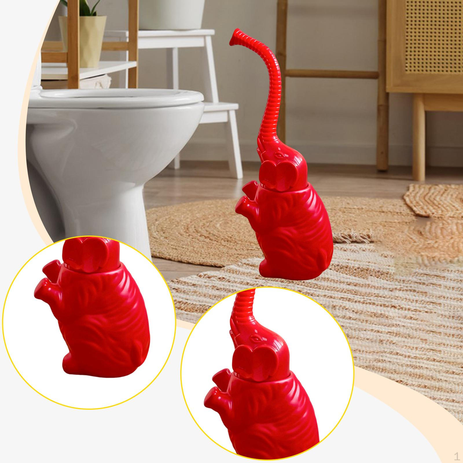 

Туалетная щетка в форме слона с держателем, длинная ручка, аксессуары, инструмент для чистки ванной комнаты красный