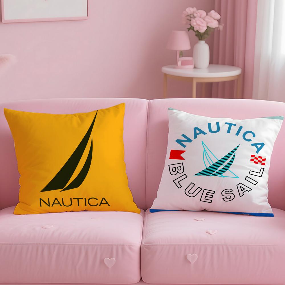 classic fashion brand Nautica Cushion Cover Soft & Easy-Wash Pillow Case – Versatile for Couch, Bed, Travel and Office