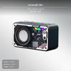 Mini Cordless Audio Speaker, Punk Mecha Design, Lightemitting Diode Lights, Subwoofer Black