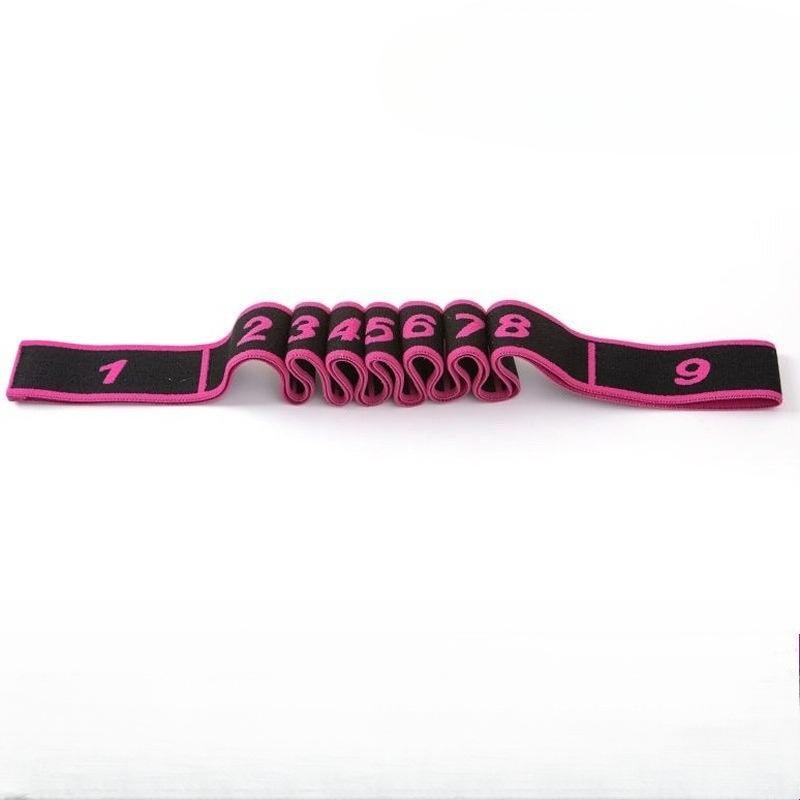 Adult Yoga Stretch Resistance Bands High Elasticity 9-Section Belt Yoga Assisted Stretching Belt Dancing Fitness Training Straps