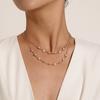 Temperament Fashion Open Smile Pearl Necklace Female, Versatile Personality Simple Double-layer Necklace