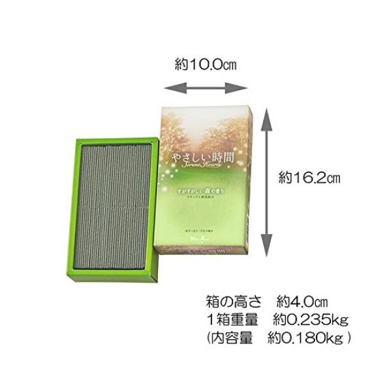 Nippon Kodo Easy Time Selene Hearts Forest Scent 24802 Green Incense Stick Low Smoke 20 minutes 24802 0.18kg