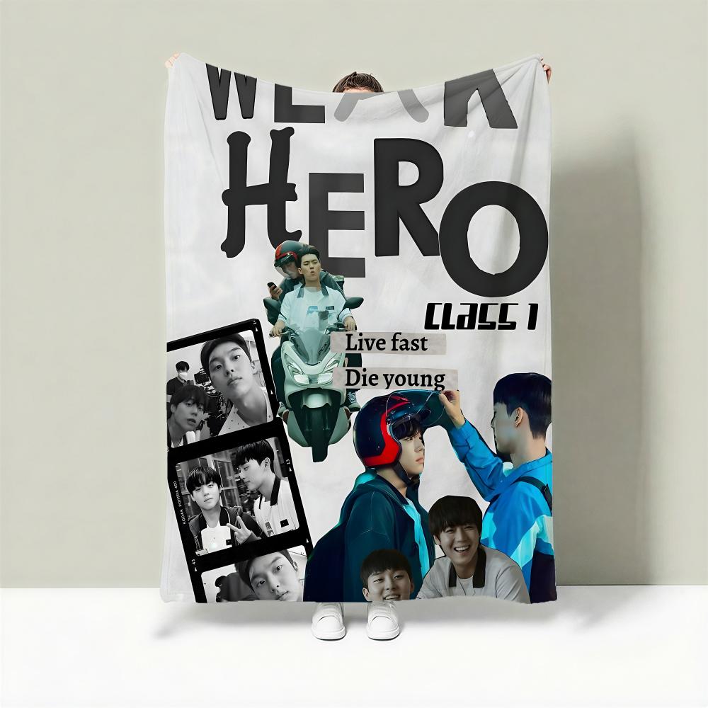 Drama W-Weak Hero Class 2 Throw Lightweight 240g Flannel Blanket Soft Skin-friendly for Summer Cooling 75x90cm
