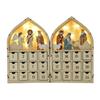 24-Drawer Christmas Advent Calendar with Fillable Compartments for Small Treats or Messages, LED Lighting, and Illustrated Manger Artwork