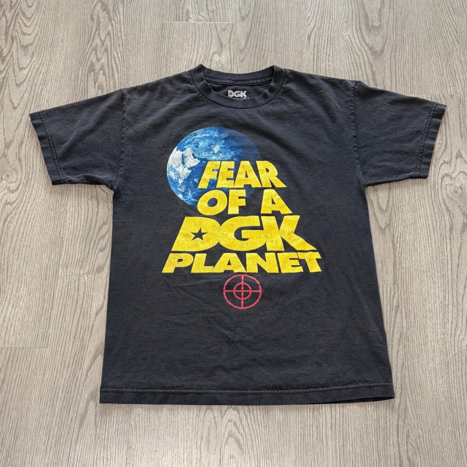 DGK Fear of a DGK Planet Tee Faded Black Medium Short Sleeve Skater Public Enemy S