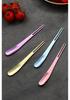 Food-Grade Titanium Fruit Fork - Elegant Ice Flower Design for Outdoor & Home Use