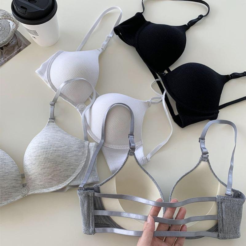 Women's Seamless Front Closure Bra Wireless Thin Padded Beauty Back Deep Backless Sexy Everyday Bra