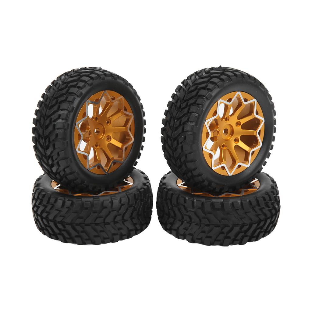 4Pcs 1Celsius10 Scale RC Car Wheels and Tires Aluminium Alloy Wheel   Rubb  Tires for 1Celsius10 Remote Control Car