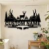 Unique Handmade Black Metal Deer Forest Wall Art Rustic Outdoor Home Decor Gift