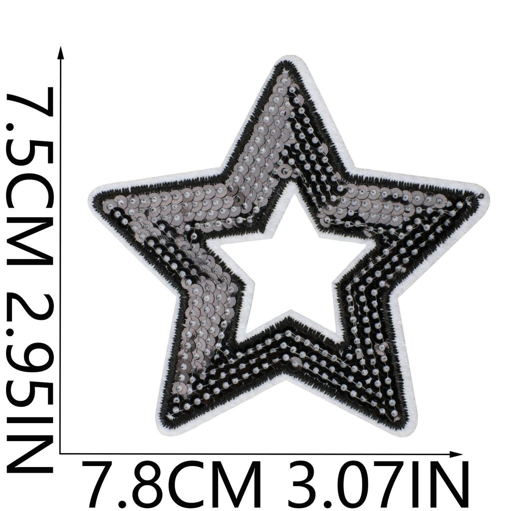 Spieltag Cartoon Stickerei Stoffaufkleber Pentagramm Sternmuster Bügelaufkleber Kleidung Hut Gepäck DIY Lochreparatur