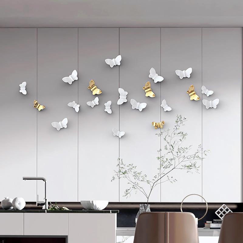 Plast ABS perforeringsfri väggdekoration fjäril väggdekoration Ny mjuk väggdekoration