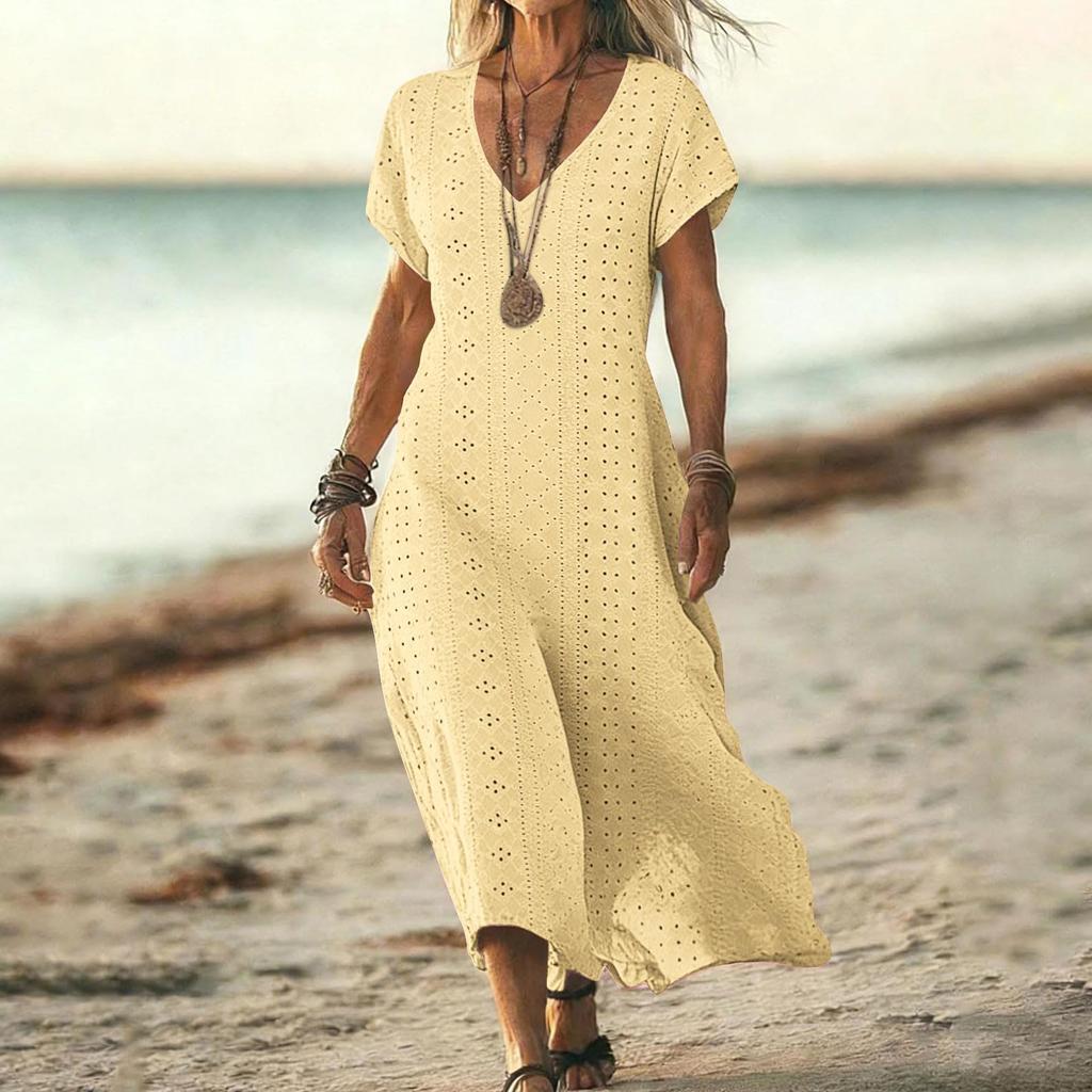 Women's  Short Sleeve Beach Dress Casual Dress