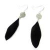 Les Trésors De Lily [N9909] - Silver Black 'Cheyennes' Designer Earrings