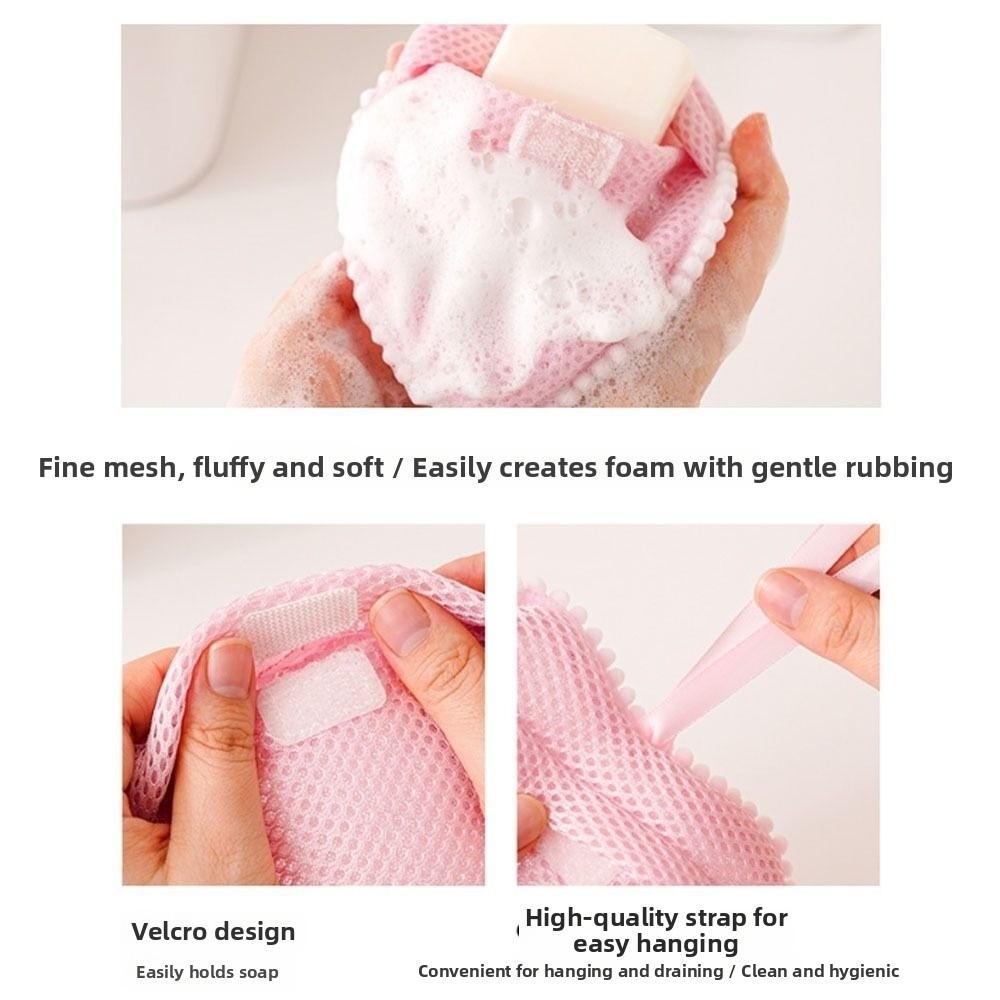 Cloud/Heart Shaped Foaming Soap Bag Exfoliating Massage Soap Bag Foam Mesh  Bath Body Washing