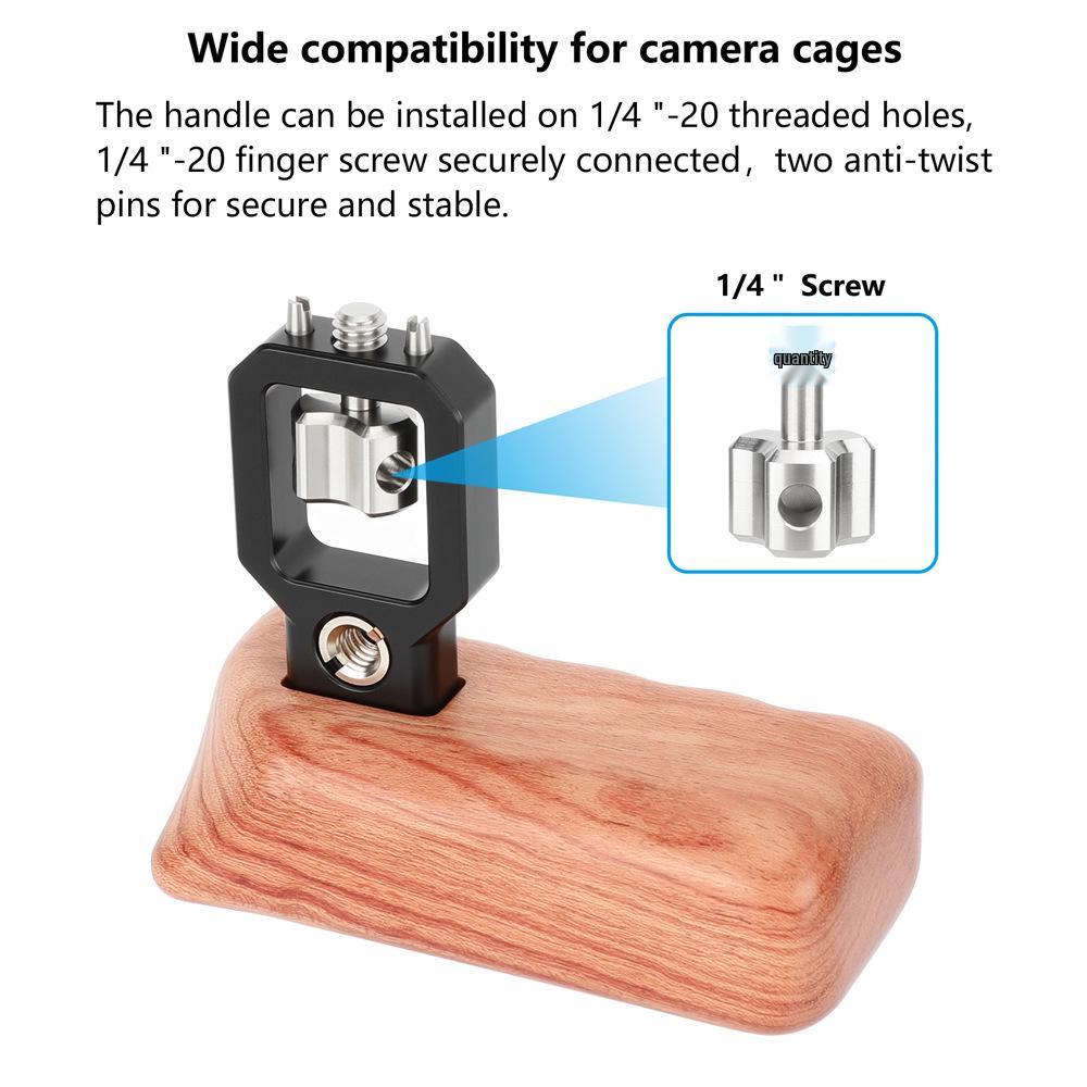 HDRIG DSLR Camera/Monitor Cage with Wooden Side Handle, Single 1/4 Screw Position for Left/Right Handling 3912