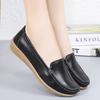 Large Size Women's Shoes Four Season Flat Single Shoes Genuine Leather Beans Shoes Middle-aged and Elderly Soft Sole Mother's Shoes